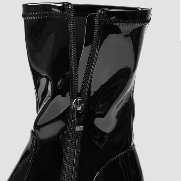 NEW Patent Leather Shiny Boots (Black) - Slowline - Picture 4 of 11